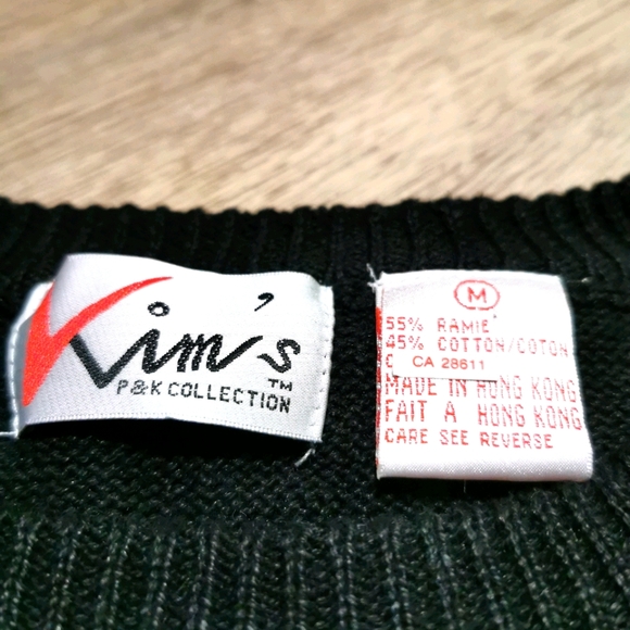 Vintage 80's Floral Embroidered Sequin Sweater - Picture 5 of 6